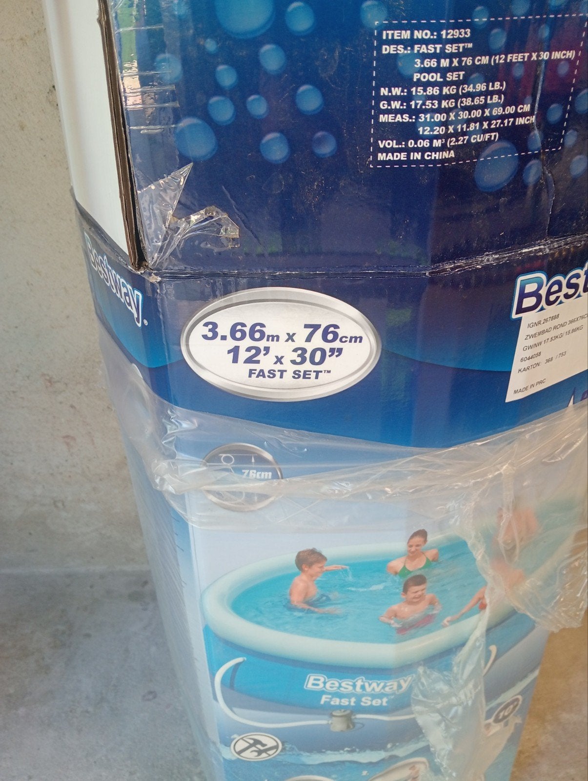 Bestway Fast Set Opzetzwembad 3.66m x 76cm, Tuin en Terras, Zwembaden, Ophalen, Minder dan 80 cm, Rond, 300 cm of meer