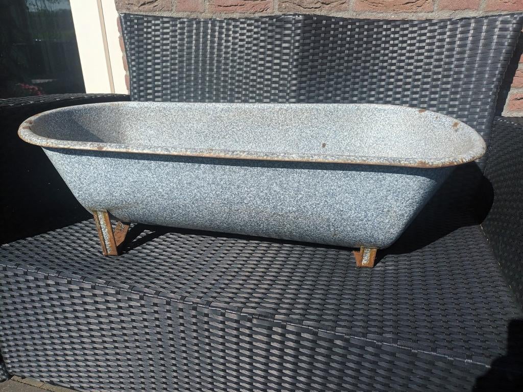 Vintage geëmailleerd kinderbadje - Decoratief, Antiek en Kunst, Ophalen of Verzenden