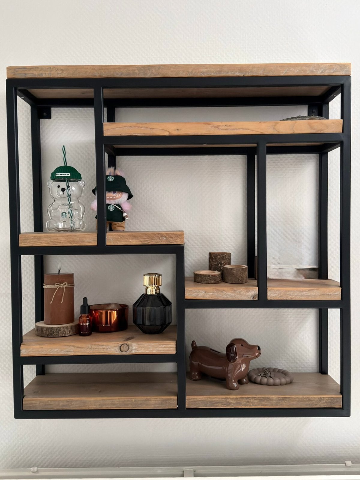 Industrieel wandrek 80 cm | Steigerhout & staal, Ophalen, Zo goed als nieuw