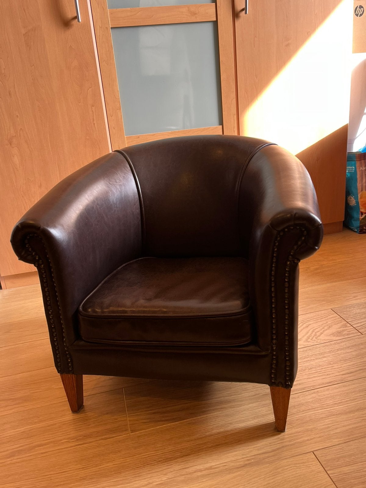 Club fauteuil - Echt leer - voor peuter of kleuter, Ophalen, Zo goed als nieuw