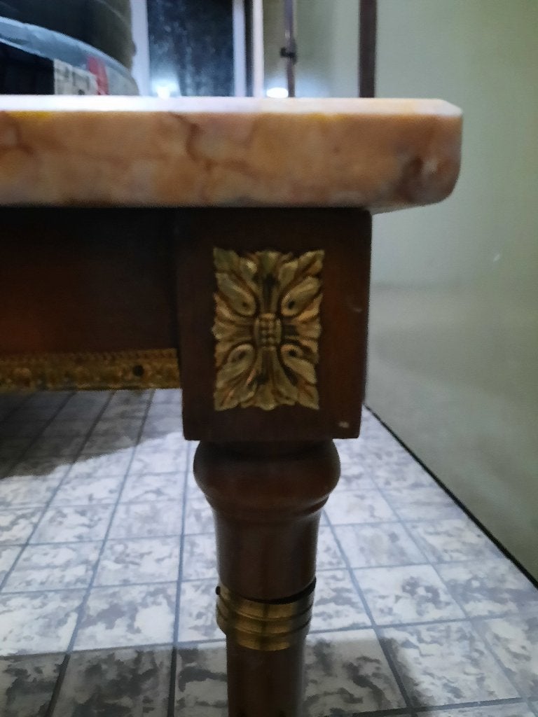 Lodewijk XVI stijl bijzettafel met marmeren blad, Ophalen of Verzenden