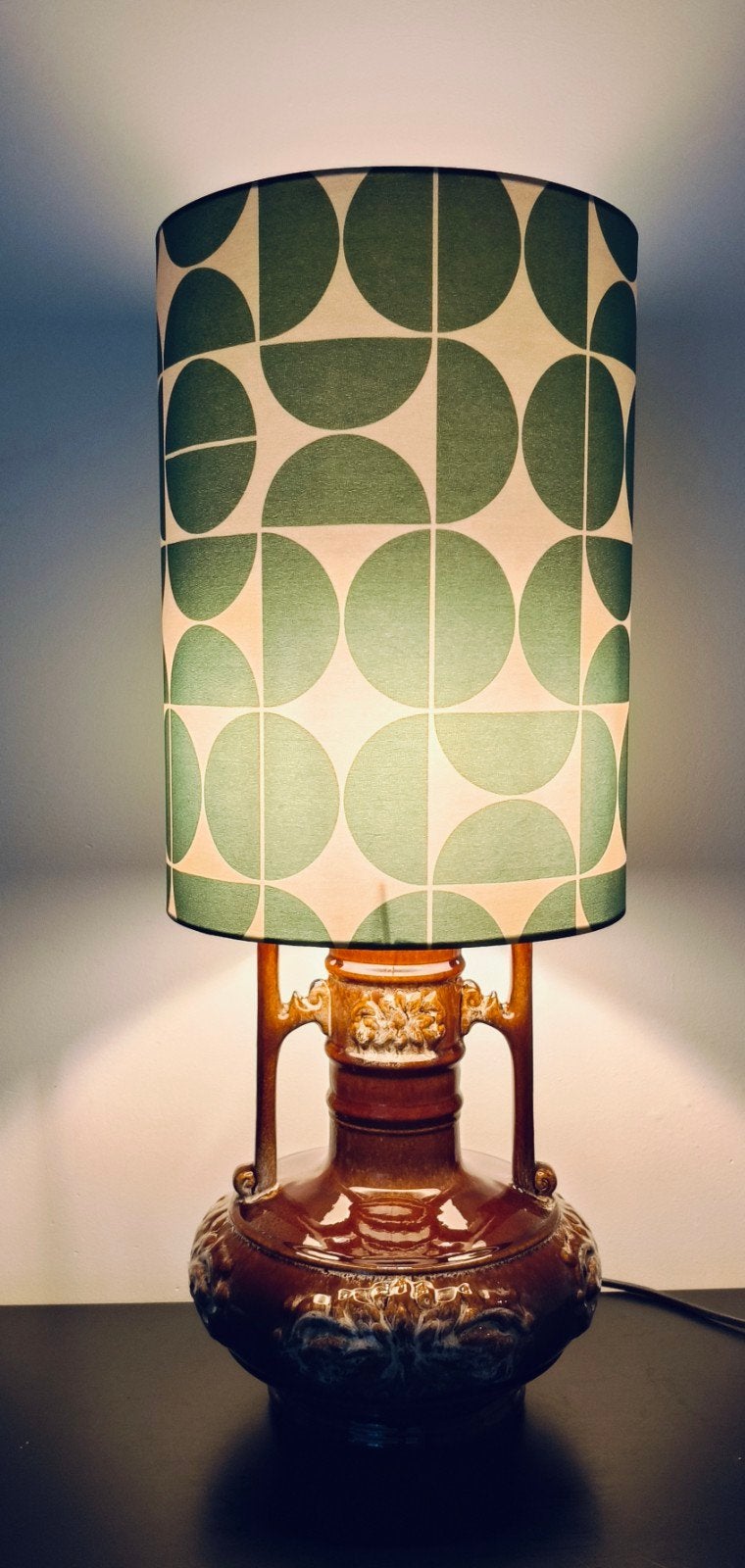 Vintage keramische tafellamp – jaren ’60/’70, Huis en Inrichting, Lampen | Tafellampen, Zo goed als nieuw, Ophalen