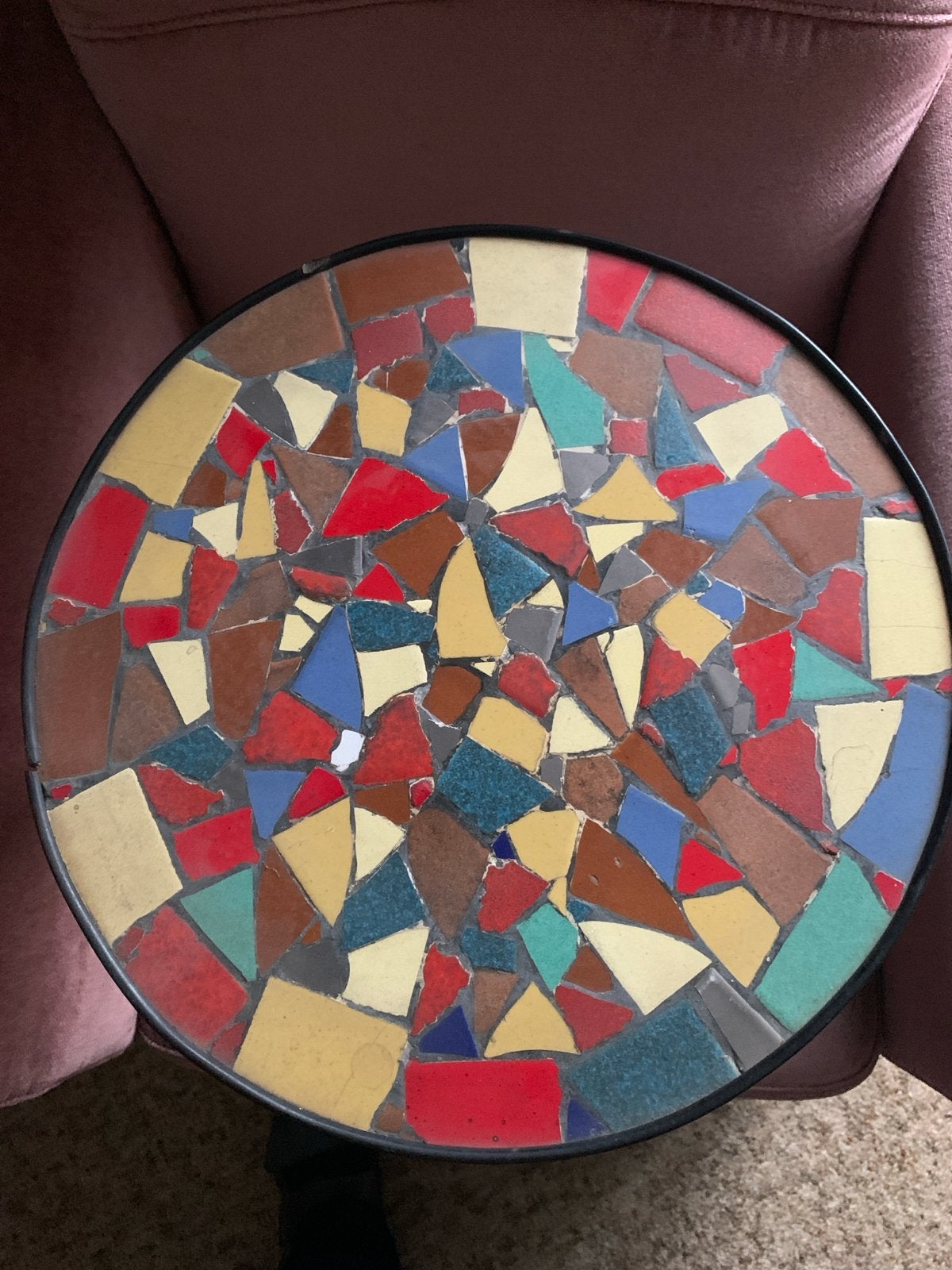 Vintage mozaïek bijzettafeltje, Antiek en Kunst, Ophalen