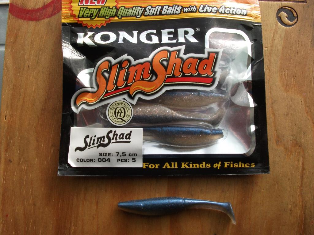 5 stuks Konger Slim Shad / kunstaas shads/ roofvis shads, Watersport en Boten, Hengelsport | Roofvissen, Ophalen of Verzenden