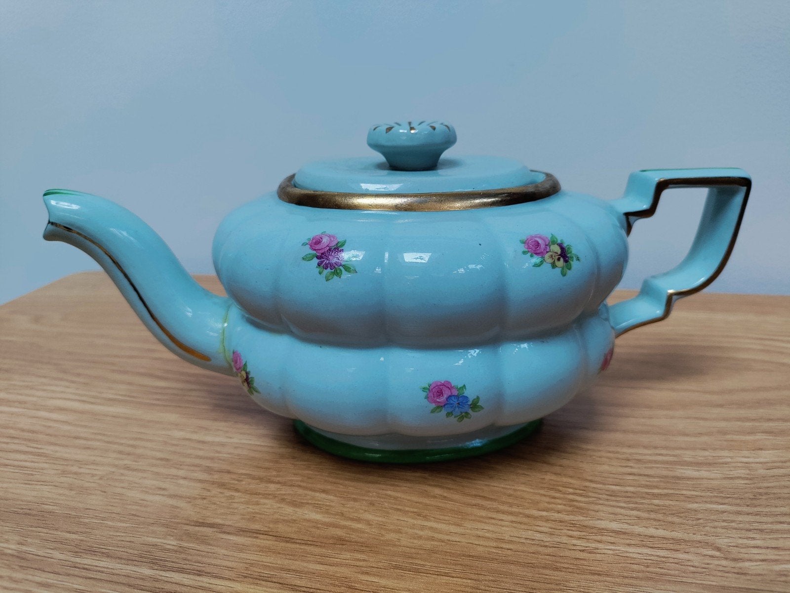 Vintage Zweedse theepot 'Rosita' met bloemmotief, Ophalen of Verzenden