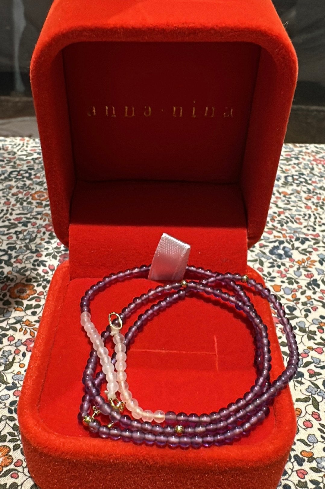 Anna+Nina x Romy ketting, Verzenden, Paars, Nieuw, Met edelsteen