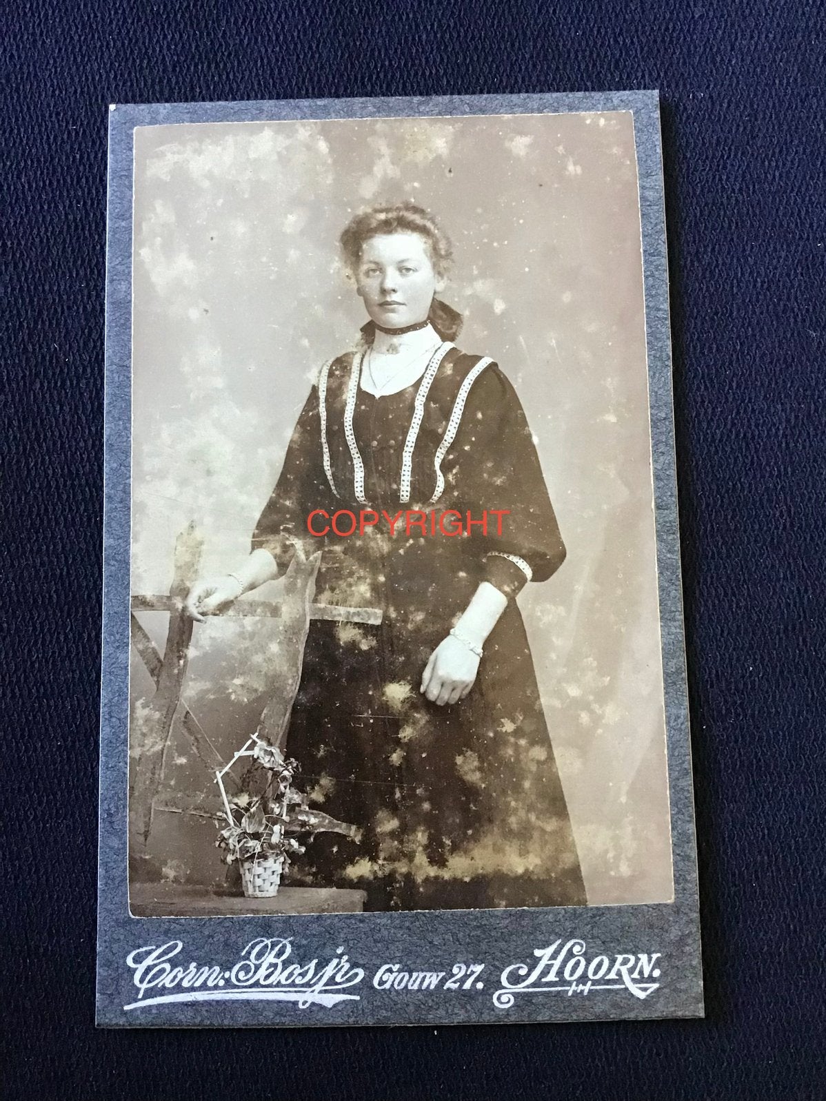 CDV, Dame, CORNELIS BOS JR, HOORN, Carte de Visite, Ophalen of Verzenden, Voor 1940, Gebruikt, Foto