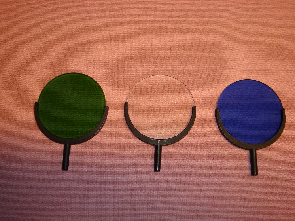 Leitz kleurfilters blauw , groen en mat, Verzenden, Zo goed als nieuw, Minder dan 400x, Onderdelen of Toebehoren