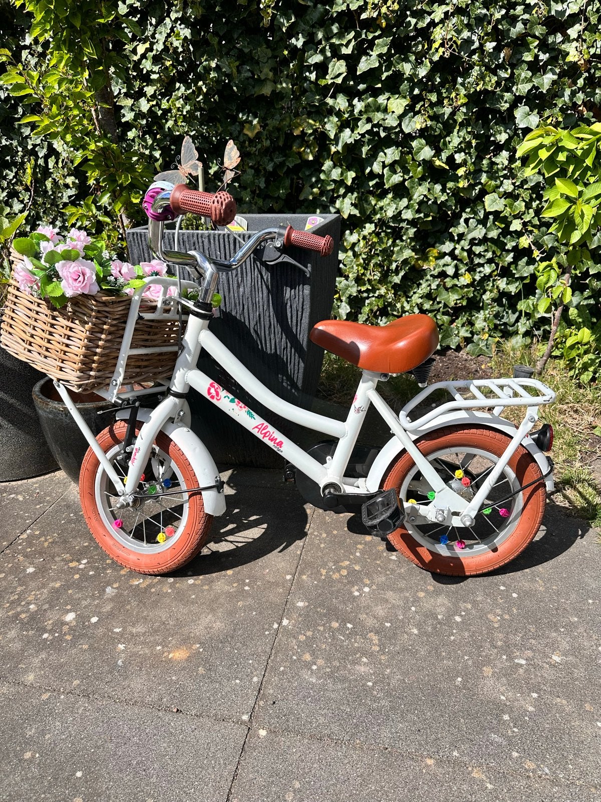 Alpina Cargo kinderfiets 2 - 4 jr met mandje en zijwieltjes, Ophalen, Zijwieltjes, Gebruikt, Velgrem