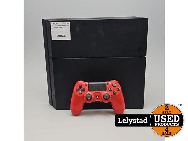 Playstation 4 500GB Zwart Incl: 1 Controller Rood