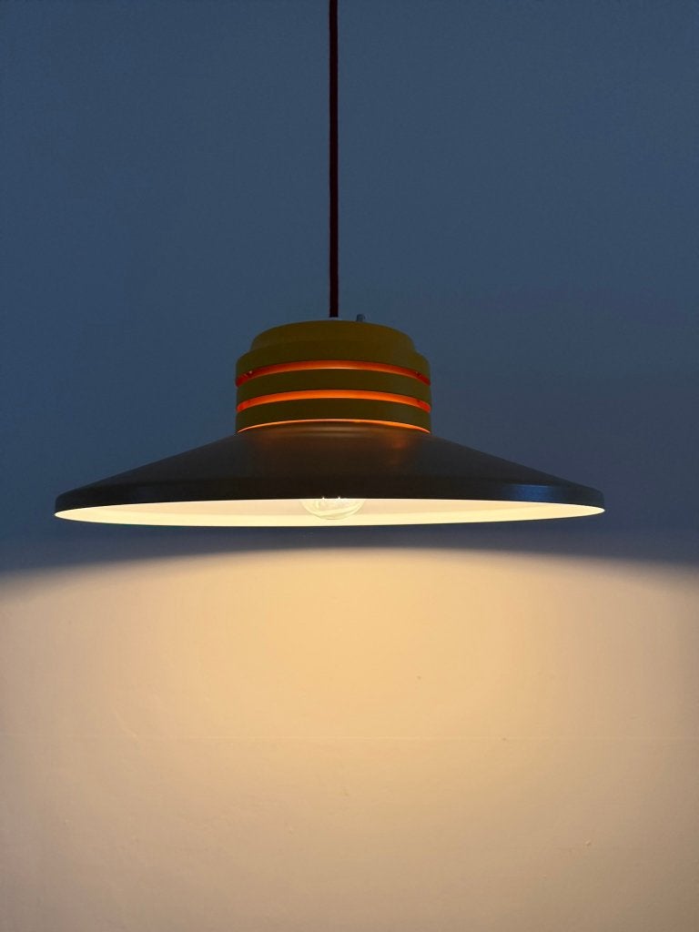 Vintage Danish design space age lamp - Deense hanglamp, Scandinavisch, Zo goed als nieuw, X, Metaal