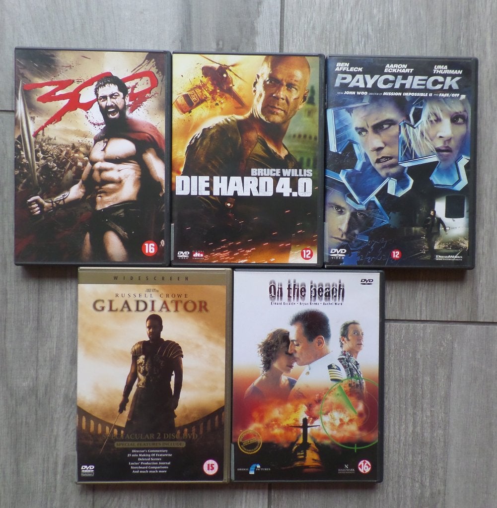 Partij actie dvd's oa Paycheck, Vanaf 16 jaar, Ophalen of Verzenden, Zo goed als nieuw, Actie