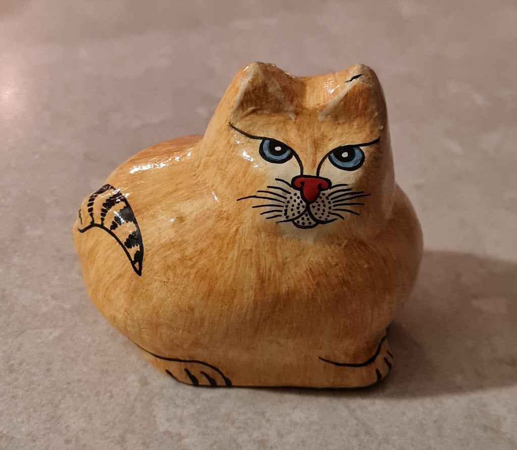 Poes / kat van papier mache, Ophalen of Verzenden, Zo goed als nieuw, Dier