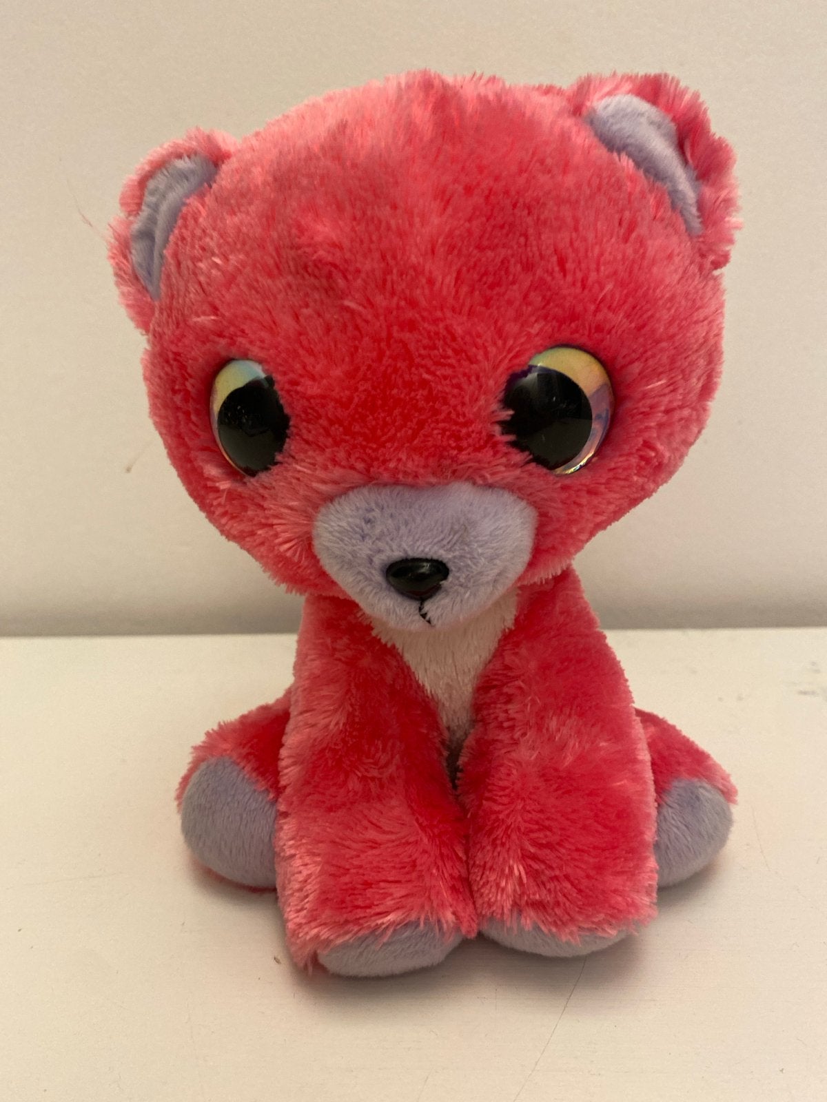 Schattige roze beer knuffel met grote ogen, Beer, Ophalen of Verzenden, Zo goed als nieuw, Roze