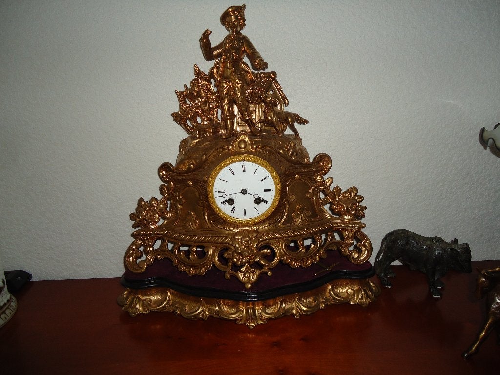 brons kleur  klok, Antiek en Kunst, Antiek | Klokken, Ophalen of Verzenden