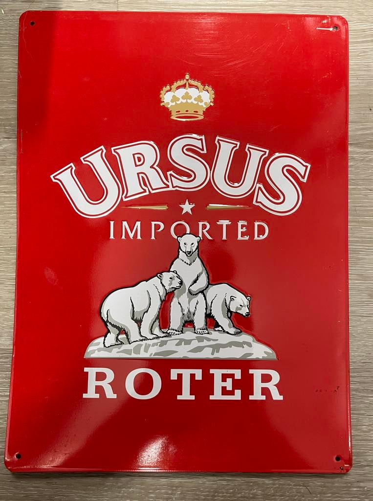 Blikken Ursus Wodka Bord, Ophalen of Verzenden, Gebruikt, Reclamebord
