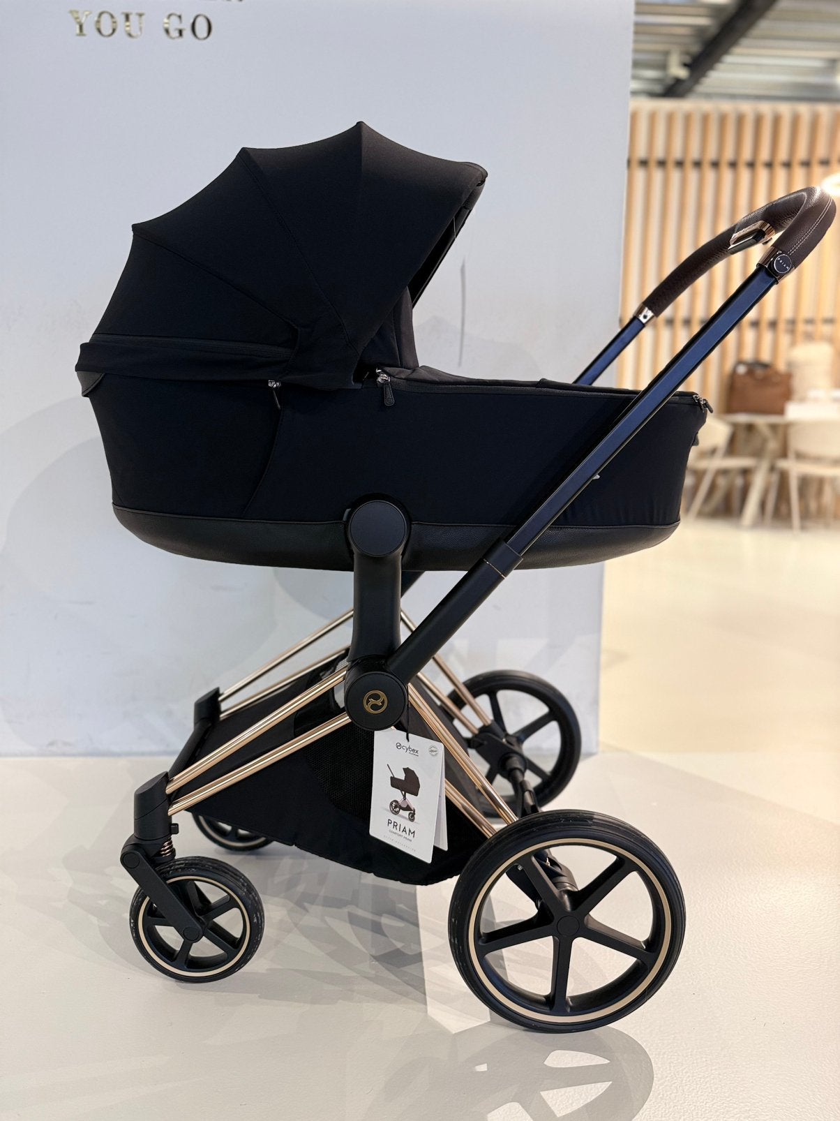 Cybex Priam 5 Kinderwagen 2-1 Rose / Sepia Black + Autostoel, Ophalen, Zo goed als nieuw