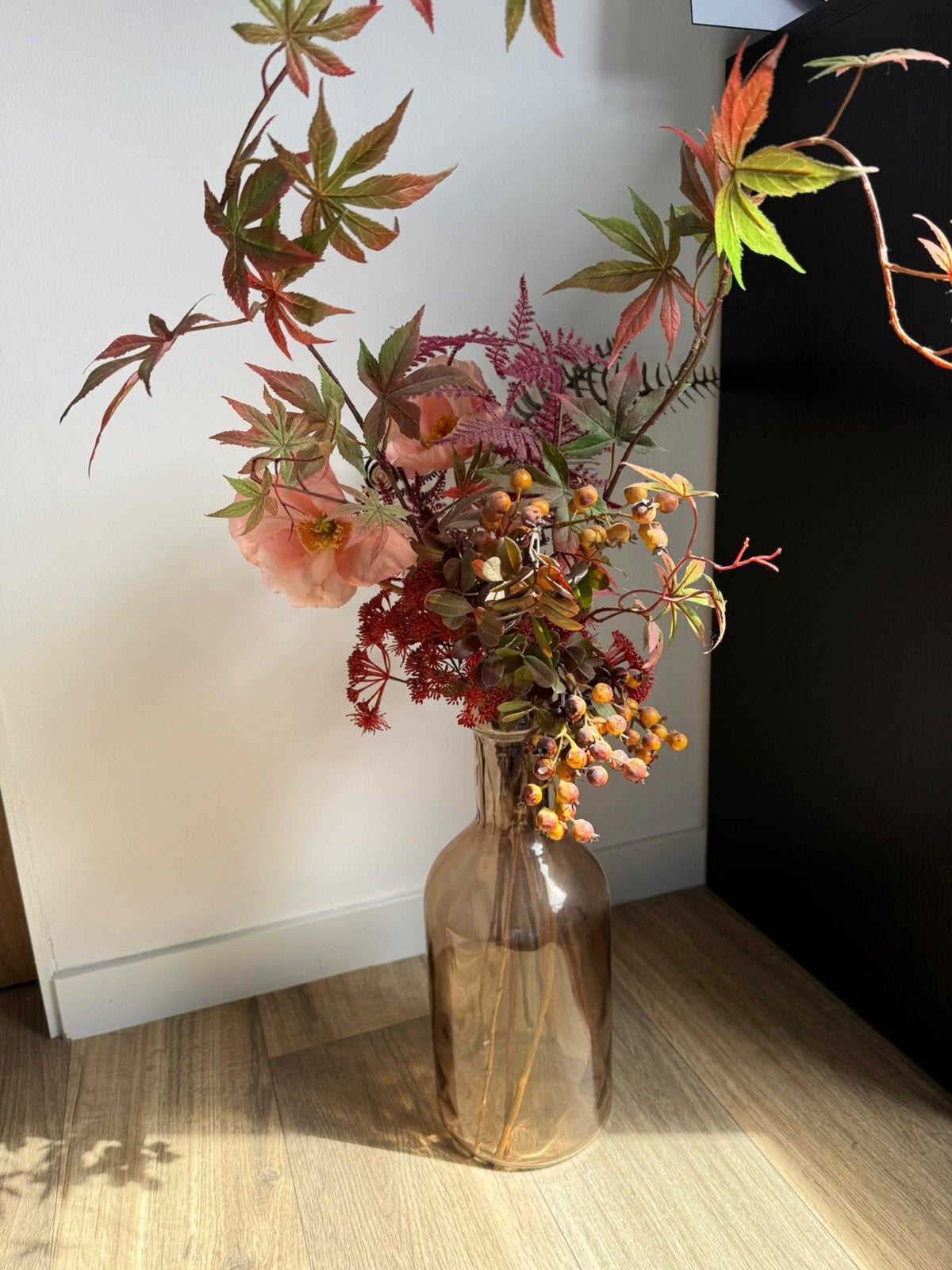 Kunstbloemen en vaas Piet Klerkx, Ophalen, Zo goed als nieuw