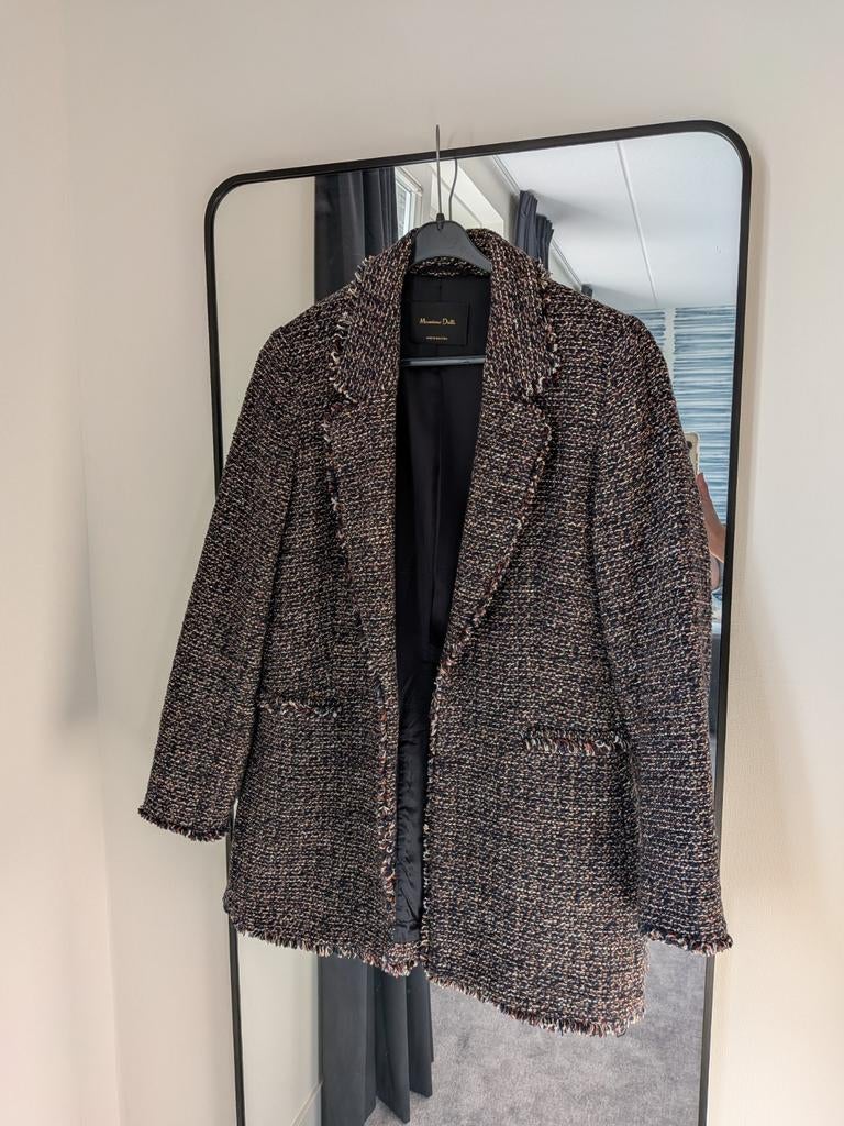 Massimo Dutti Colbert Jas Dames Blauw Rood Maat 40, Ophalen of Verzenden
