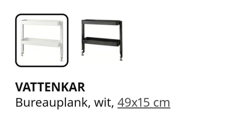 BUREAUREKJE Vattenkar wit, Ophalen, Nieuw