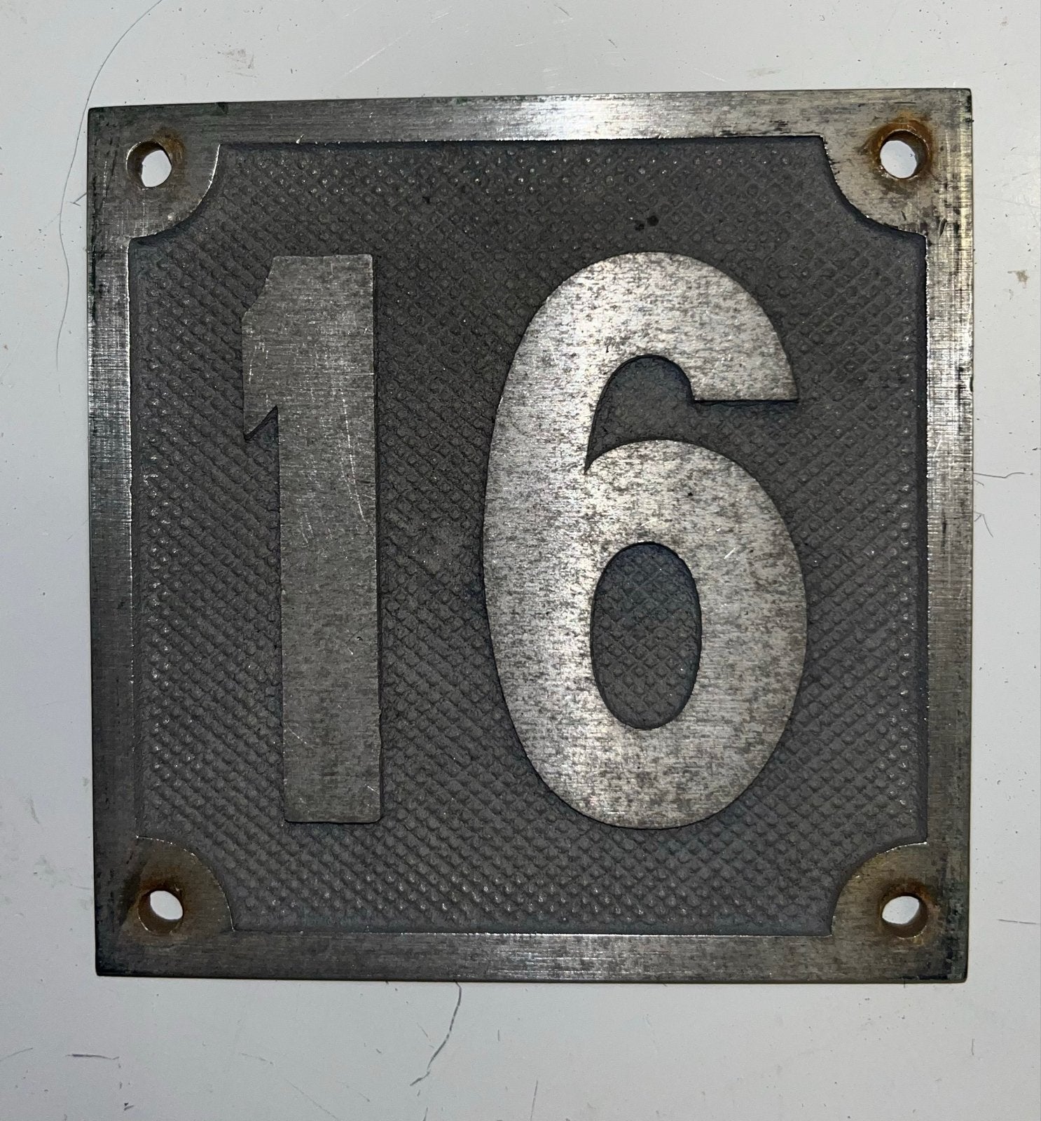 Vintage Huisnummer 16 - aluminium, Ophalen of Verzenden