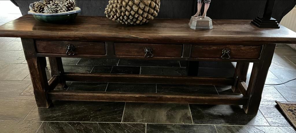 Rustieke houten salontafel met lades, Antiek en Kunst, Ophalen