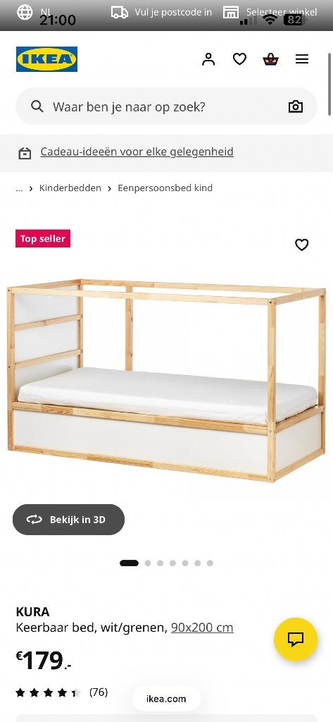 Kinderbed van IKEA, Kinderen en Baby's, Kinderkamer | Stapelbedden en Hoogslapers, Ophalen, Zo goed als nieuw, Stapelbed