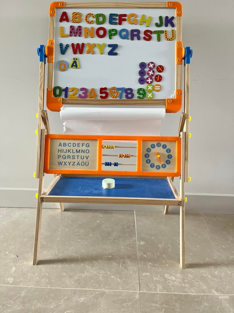Dubbelzijdig houten schoolbord, Ophalen, Zo goed als nieuw, Krijtbord