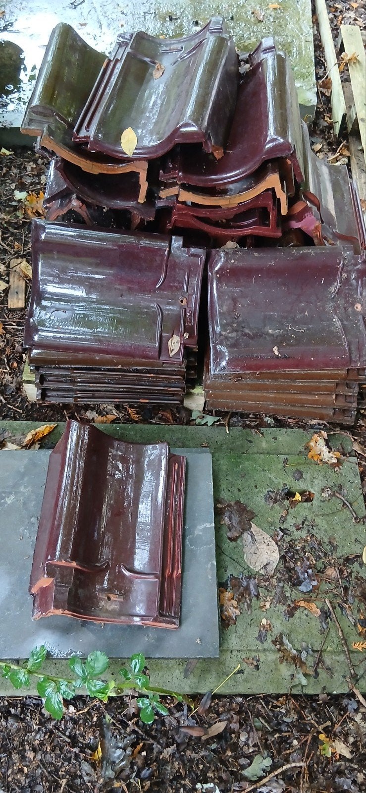 KDN Geglazuurde Keramische Rand en Dakpannen - 485 stuks, Ophalen, Steen of Klei, 15 m² of meer, Dakpannen