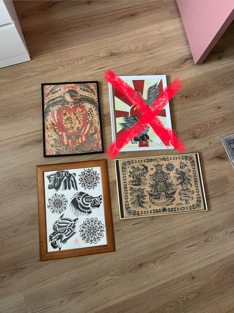 Traditional tattoo flash schilderij, Antiek en Kunst, Ophalen of Verzenden