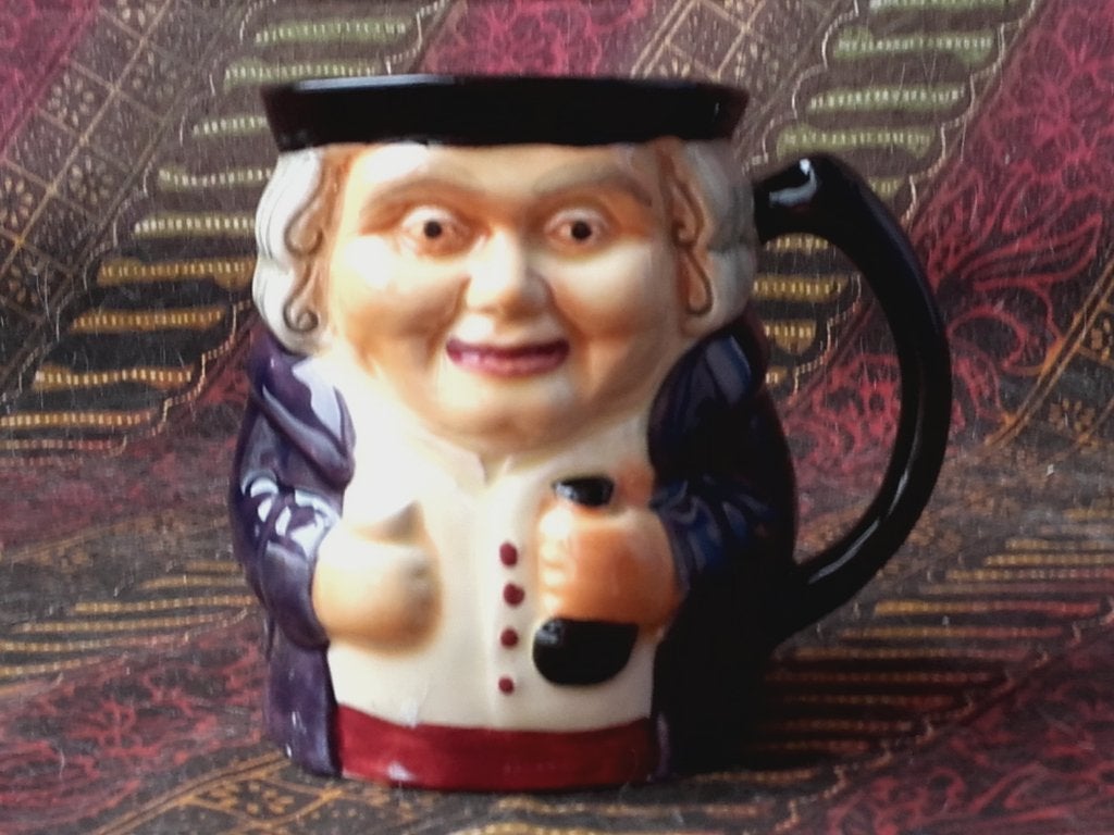 Oude vintage Staffordshire Toby jug uit Engeland 9,8 cm., Ophalen of Verzenden