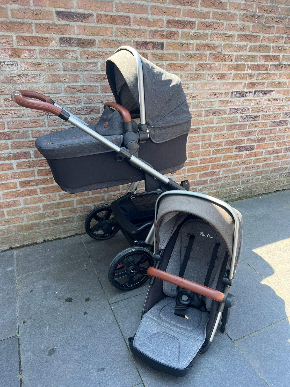 Luxe (duo)wandelwagen Silver Cross Wave, Duowagen, Zo goed als nieuw, Combiwagen, Ophalen