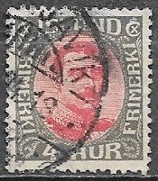 IJSLAND 4 A. zegel Koning Christian X 1920, Postzegels en Munten, Postzegels | Europa | Scandinavië, Verzenden, IJsland, Gestempeld