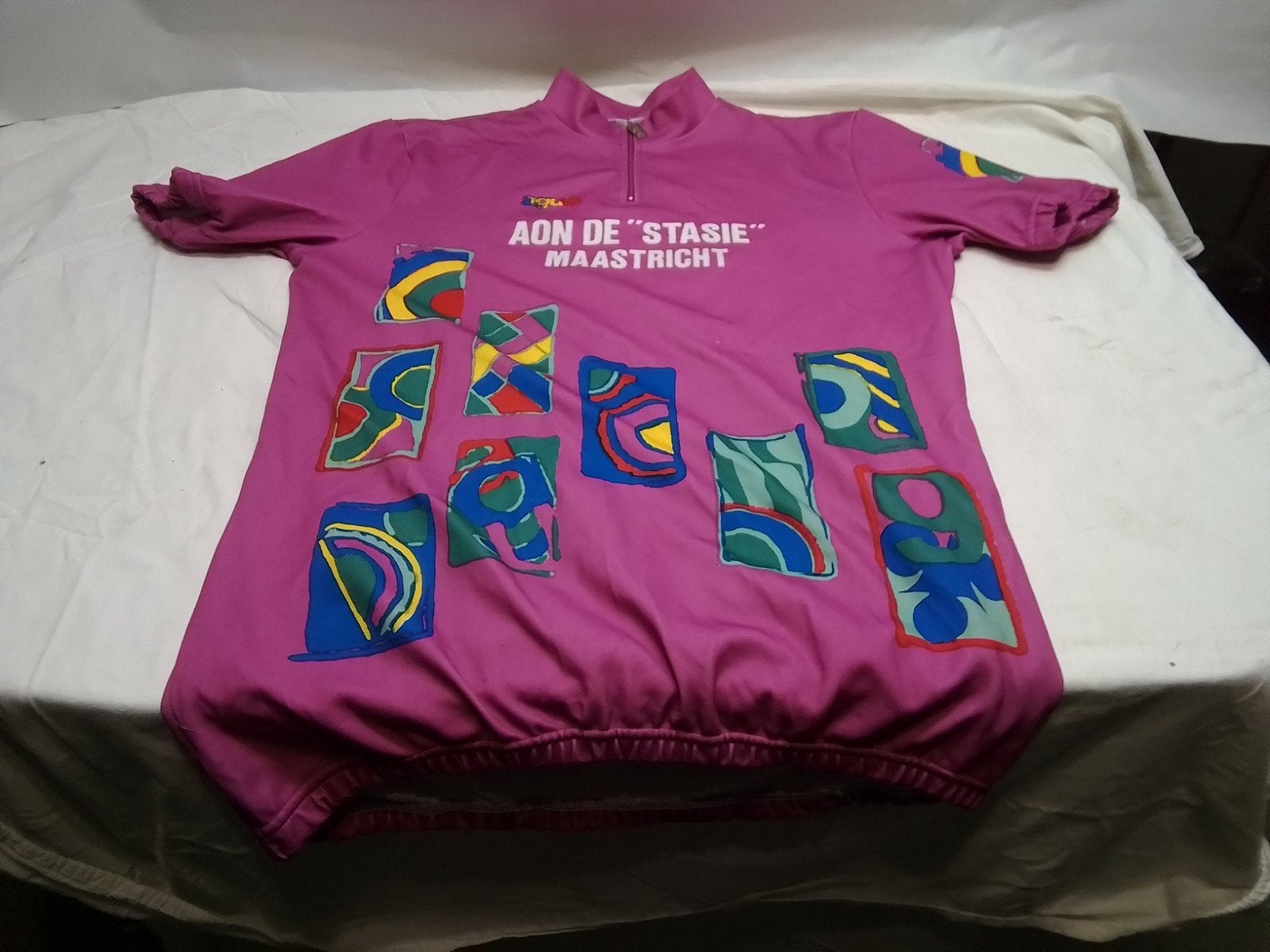 Vintage AON De "Stasie" Maastricht Wielershirt, Maat 38/40 (M), Paars, Ophalen of Verzenden, AON