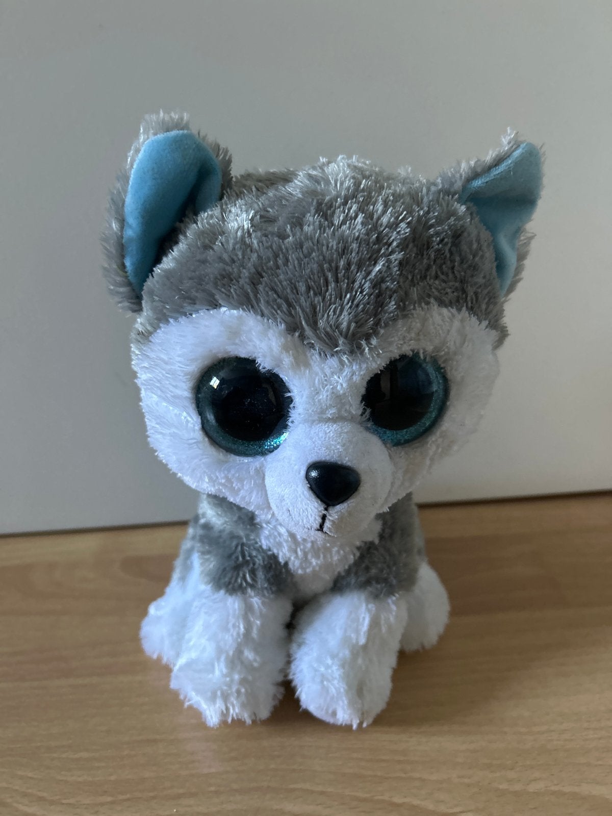Ty Beanie Boo Husky knuffel - Grootogige pluche hond, Ophalen, Grijs, Hond, Zo goed als nieuw