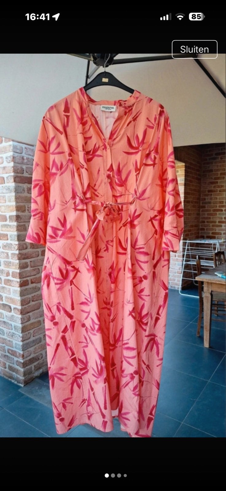 Essentiel Antwerp Fudge Oversized Maxi Jurk Perzik/Roze, Maat 42/44 (L), Nieuw, Ophalen of Verzenden, Roze