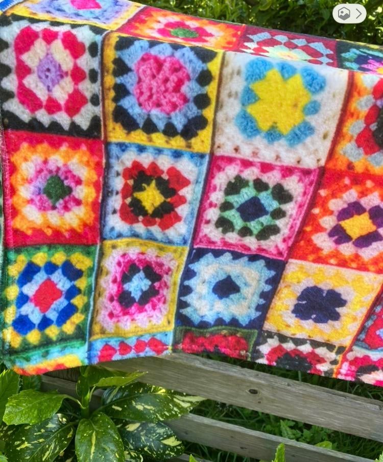Fleece deken 120x80 met kleurrijk patchwork patroon, Ophalen of Verzenden, Nieuw