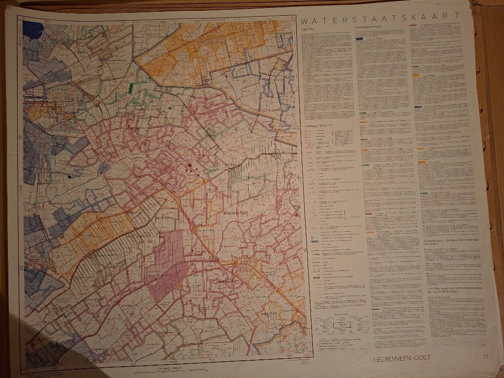 kaart heerenveen oost, Gelezen, Ophalen of Verzenden, Landkaart, 1800 tot 2000