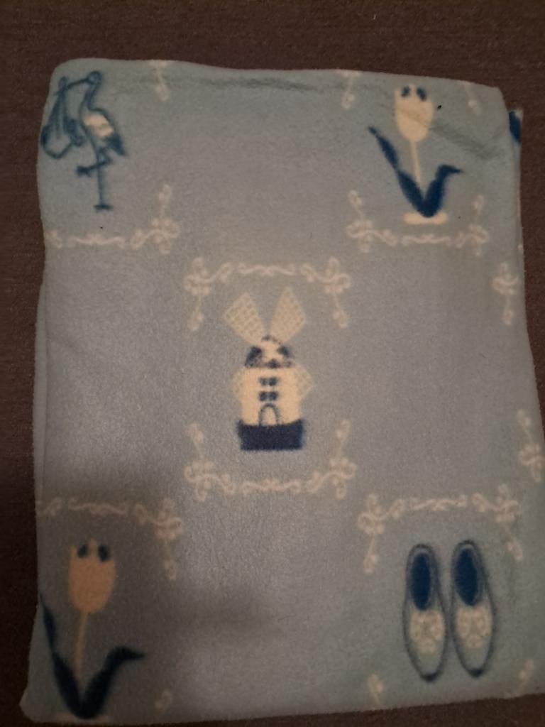 Blauwe fleece deken met Nederlands thema, Ophalen of Verzenden, Gebruikt