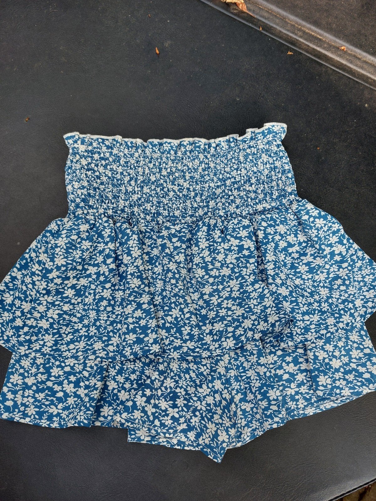 Shein blauwe bloemenprint broekrok, maat XS, Blauw, Ophalen of Verzenden, Zo goed als nieuw, Maat 34 (XS) of kleiner