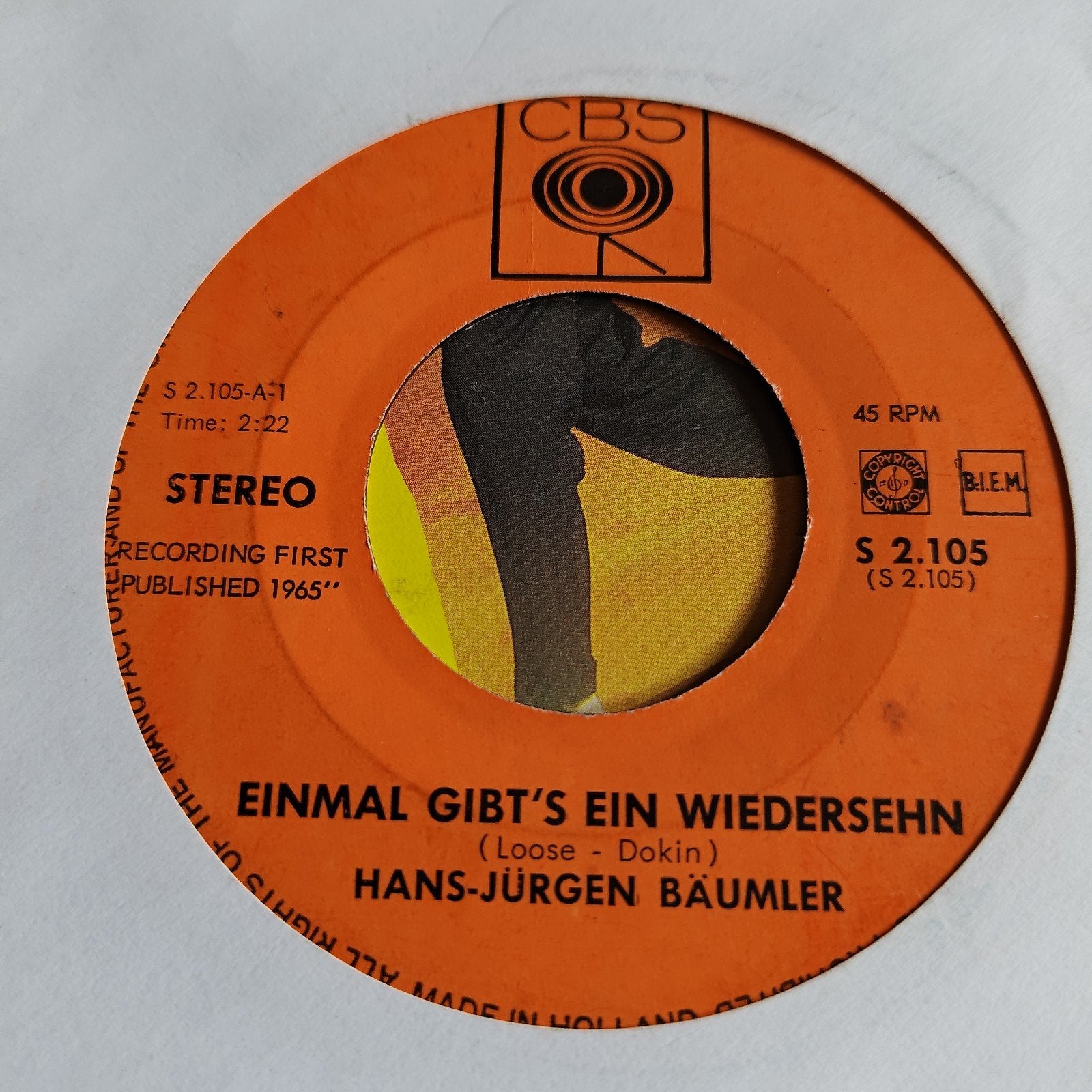 Hans-Jürgen Bäumler - Einmal Gibt's Ein Wiedersehn (1965), Gebruikt, 7 inch, EP, Schlager