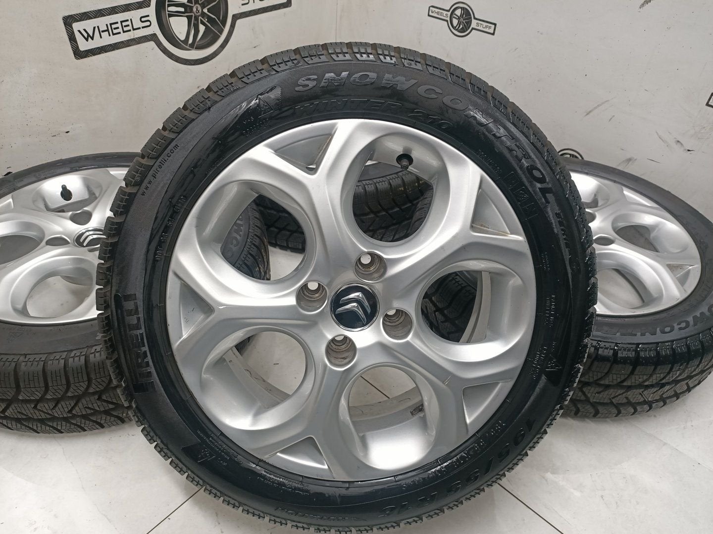 CITROËN C3  lichtmetaal velgen 16"inch winterbanden 4x108, Gebruikt, -, -, Banden en Velgen