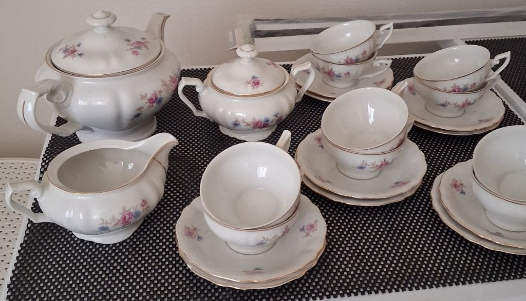antiek porseleinen koffie/theeservies Gebrüder Benedikt, Antiek en Kunst, Ophalen