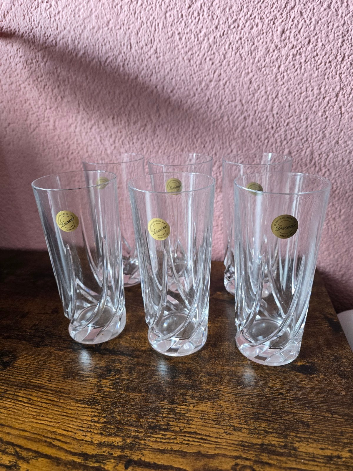Kristallen glazen 6 stuks, Verzamelen, Ophalen, Zo goed als nieuw, Overige typen