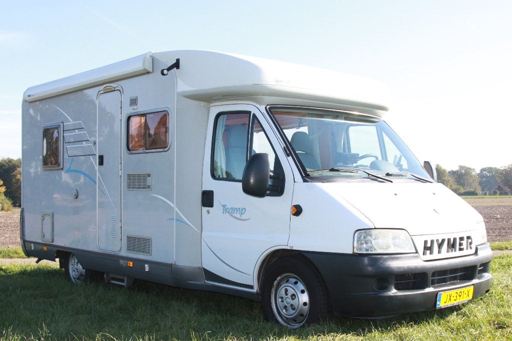 Hymer Tramp T575 Airco! Frans bed Compact!, Caravans en Kamperen, Ringverwarming, Fiat, Bedrijf, Hymer