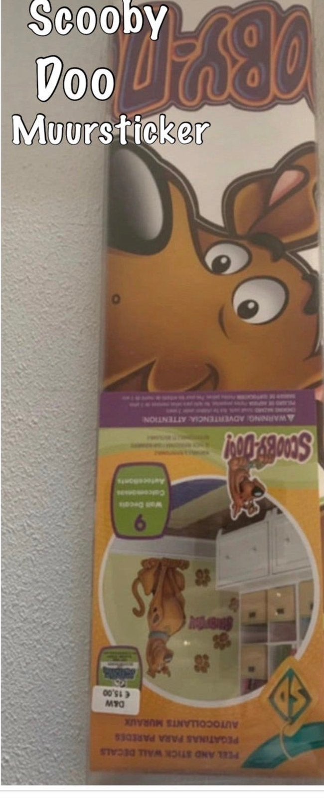 Muursticker XXL Scooby Doo, Ophalen of Verzenden, Nieuw, Meerkleurig