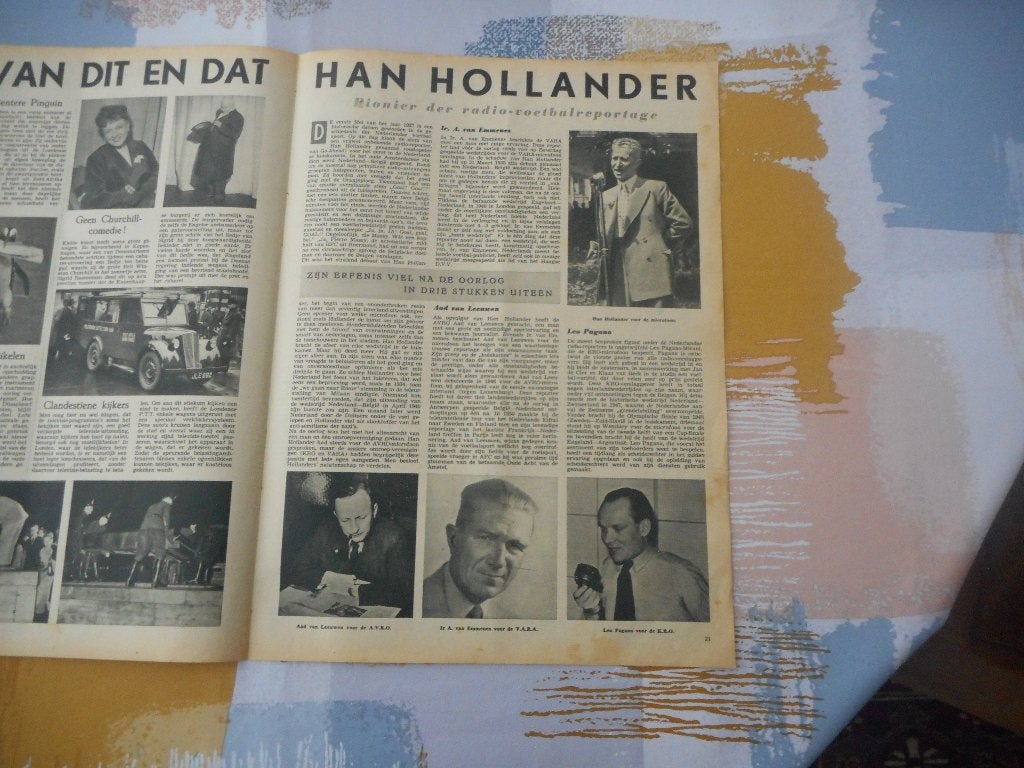 Han Hollander. Pionier radio-voetbalreportage. 1952., Verzamelen, Ophalen of Verzenden, 1940 tot 1960, Nederland, Knipsel(s)