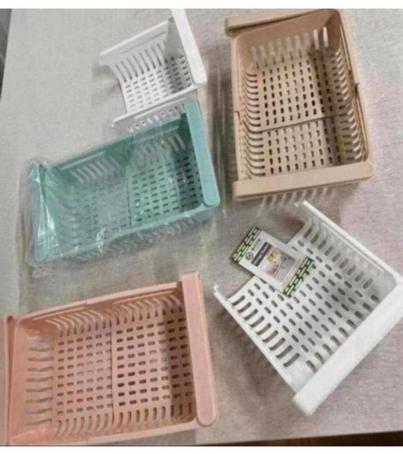 5x Verstelbare Koelkast manden bakjes organizer Verstelbaar, Overige typen, Nieuw, Ophalen of Verzenden, H