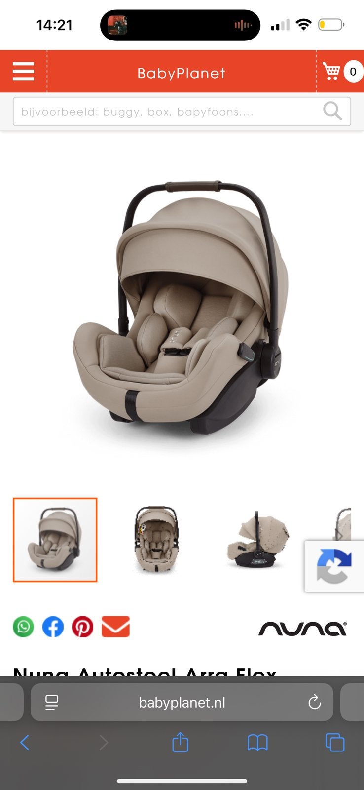 NUNA MAXI COSI + ISOFIX, Ophalen, Zo goed als nieuw, Overige merken