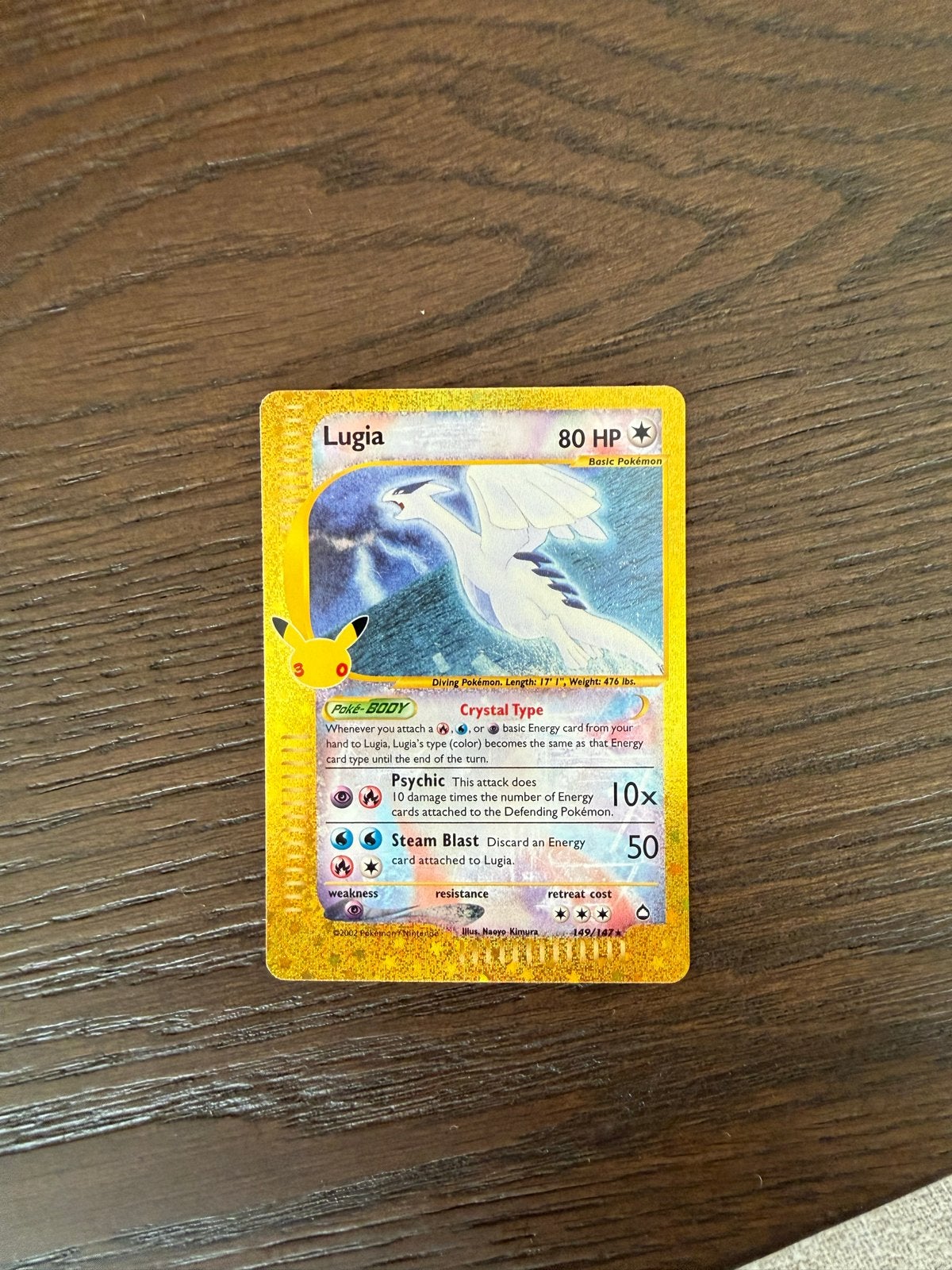 Lugia 149/147 30th Anniverary Celebrations Pokémon Kaart, Ophalen of Verzenden, Zo goed als nieuw, Losse kaart